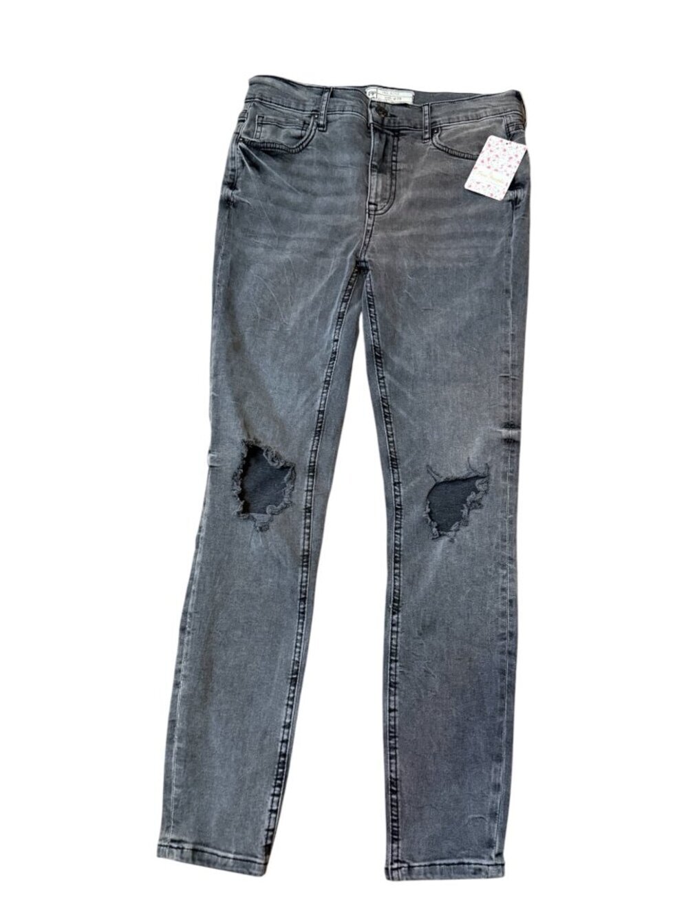 Free People Womens Distressed Skinny Jeans Charcoal Size W 27R MSRP $78 NWT